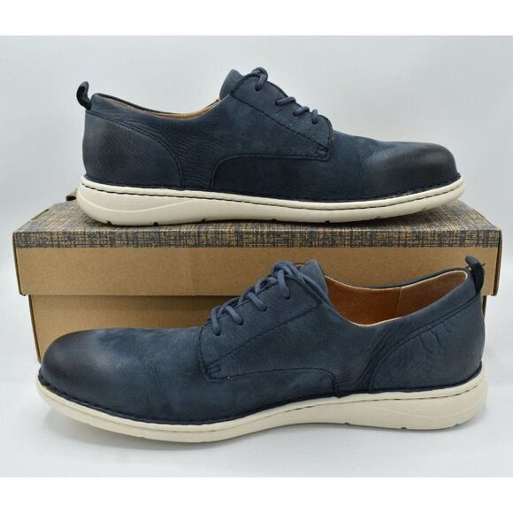 Born Mens Size 9.5 Todd Navy Blue Nubuck Plain Toe Derby Casual Shoes main image 4